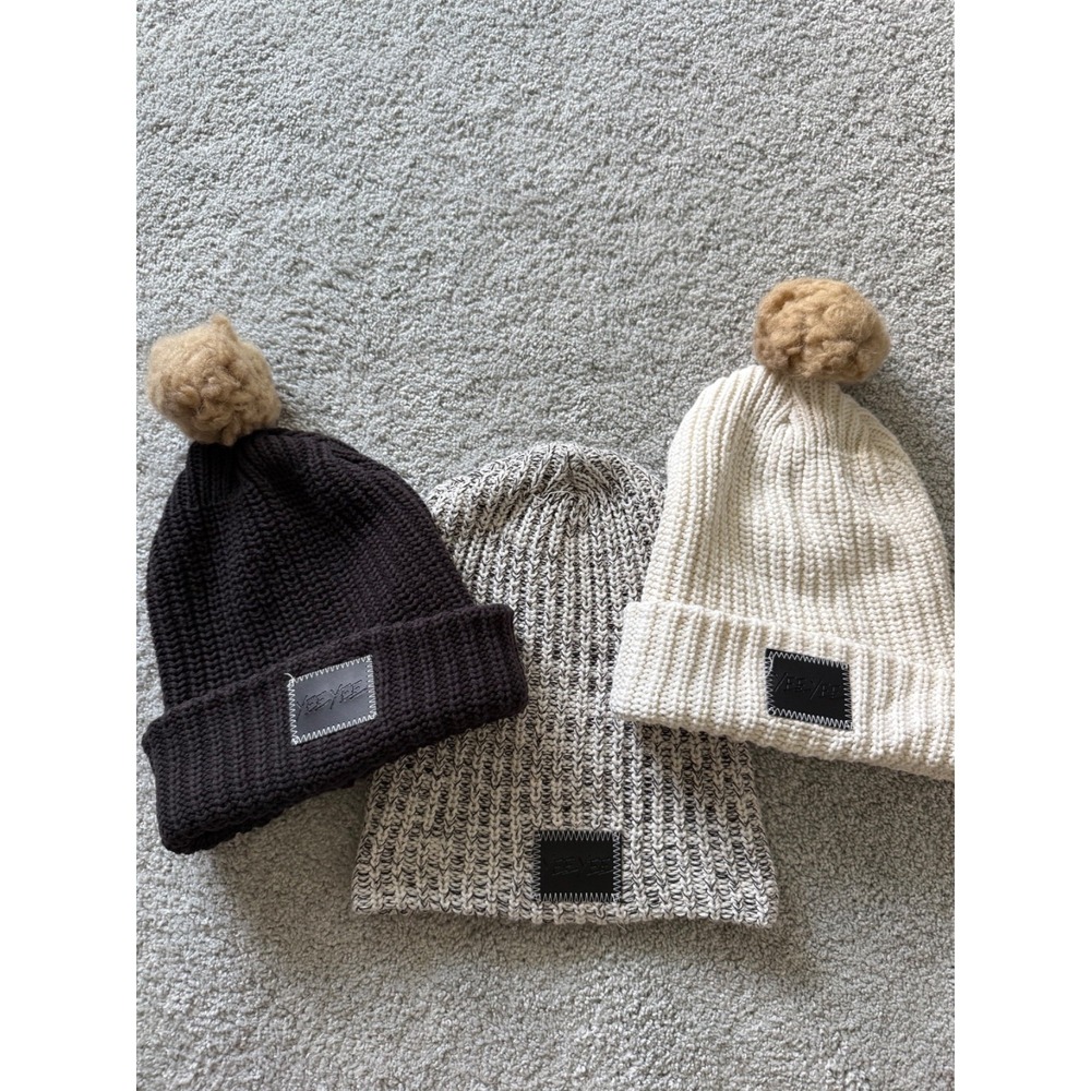 3 Granger Smith‎ Yee Yee Apparel Co. Black Winter Beanie Cap 100% Cotton Knit